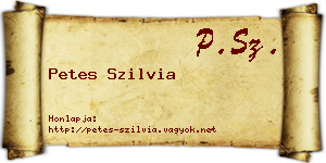 Petes Szilvia névjegykártya