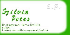 szilvia petes business card